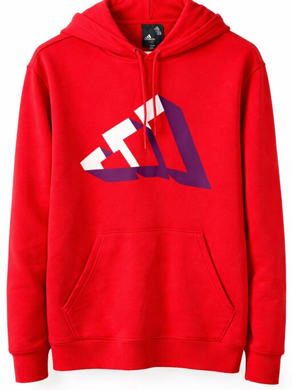 Adidas Red Hoodie Large | Bold Logo Pullover Sweatshirt